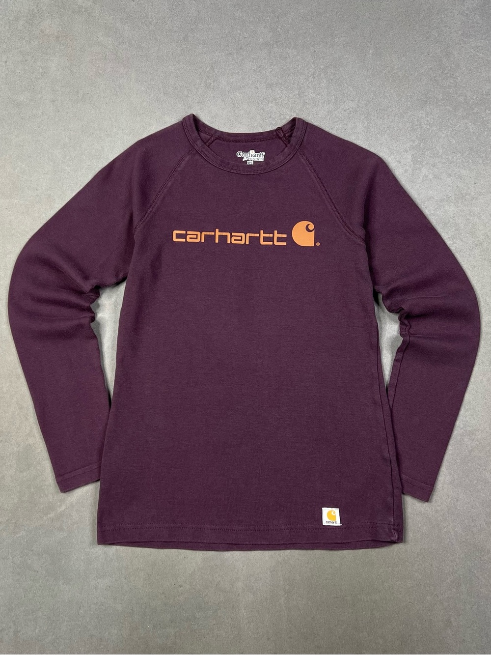 Carhartt Crewneck Sweatshirt in Plum with Orange Logo